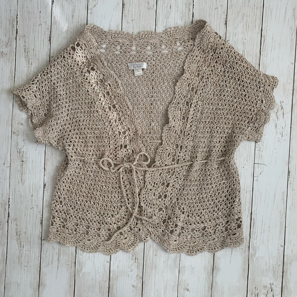 Christopher & Banks Tops - Christopher & Banks Crochet Spring Layer Sweater